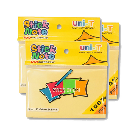 3x5 UniT yellow note paper (100 sheets/pack)