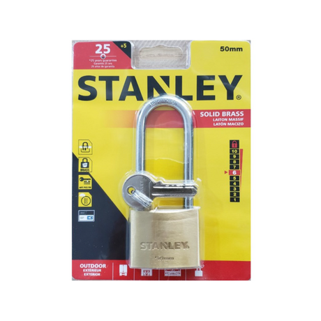 Ổ khóa đồng thau càng dài, rộng 50mm Stanley S742-044