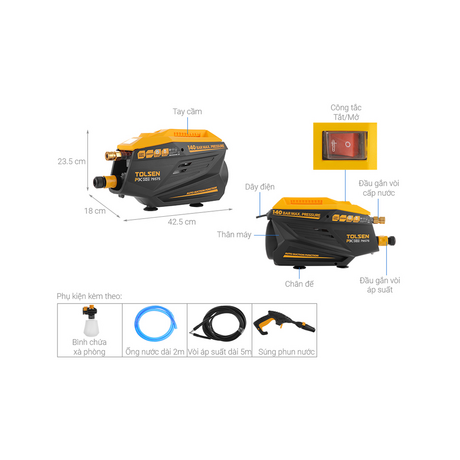 Tolsen 79575 2,000W Pressure Washer