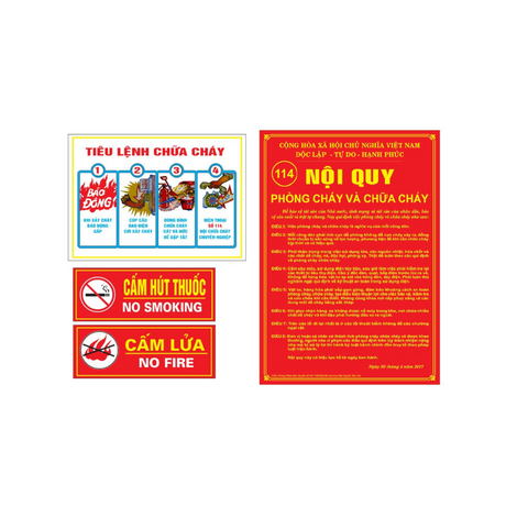 Nội quy, tiêu lệnh chữa cháy bằng thép