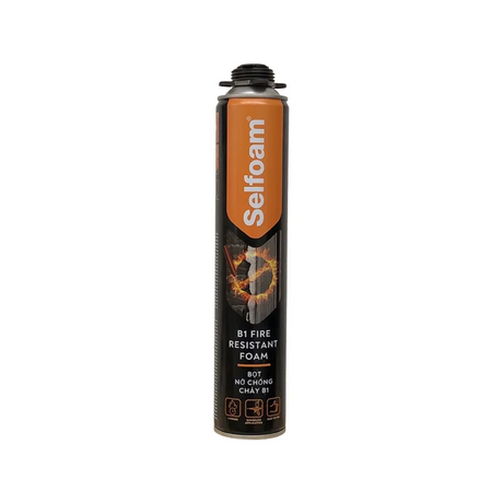 Selsil Selfoam B1 fireproof expanding foam adhesive 750ml light orange color