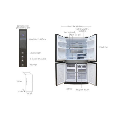 Tủ lạnh inverter 556 lít Sharp SJ-FX630V-ST