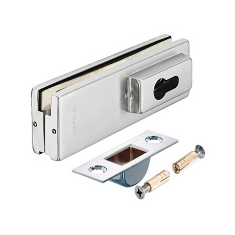 Hafele 981.00.401 polished stainless steel glass clamp lock