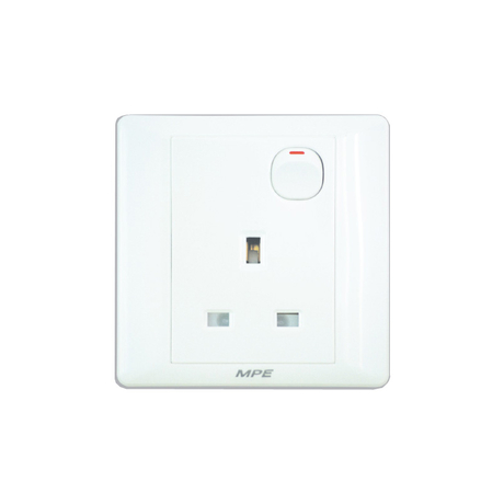 Mặt ổ cắm 3 chấu vuông , 1 công tắc MPE B215S