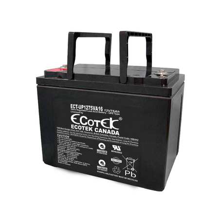 Ắc quy ECOTEK ECT-UP1275VA16, 12V75Ah cho bộ lưu điện
