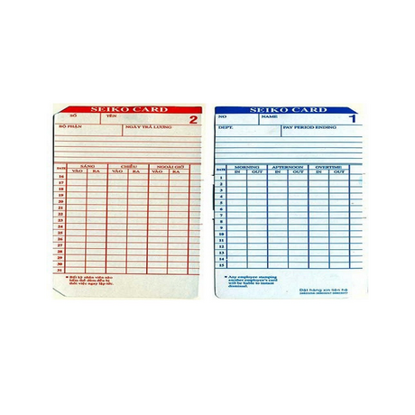 Thick time attendance card (100 sheets/pack)