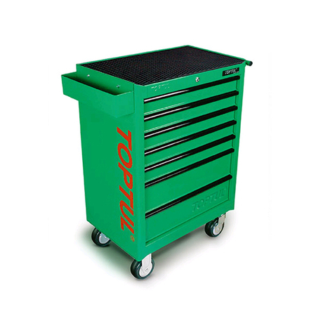 Tủ đựng đồ nghề có bánh xe di động 7 ngăn Toptul TCAA0701 màu xanh lá