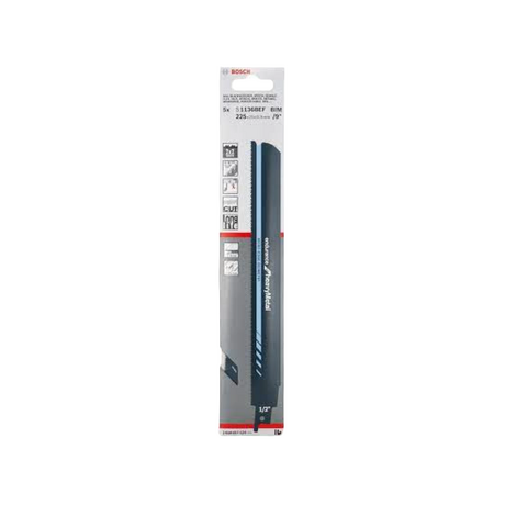 Set of 5 reciprocating saw blades S1127BEF Bosch 2608657524