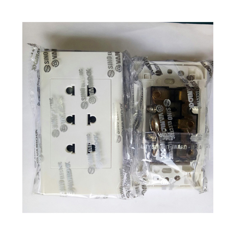 3 ổ cắm đôi 2 chấu 16A SINO 601TROC2S18U3B