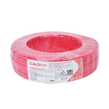 Dây điện đôi mềm Cadivi VCmd 2x1.5 (0.6/1 KV)