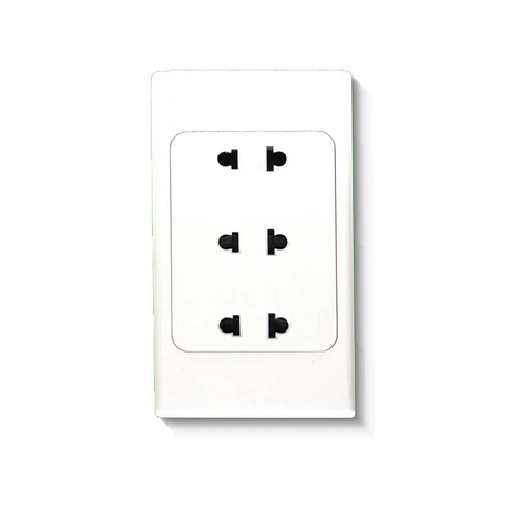 Ổ cắm 3, 2 chấu đế liền  16A MPE A20US3N