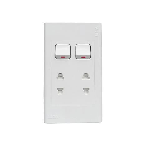 Ổ cắm đôi 2 chấu 16A 2 lỗ LIOA SS192U2X