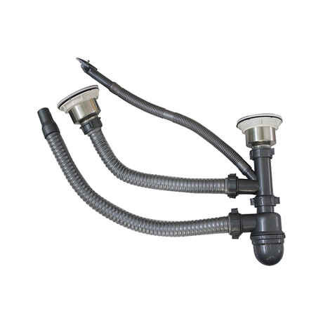 Xả chén đôi nắp inox rổ nhựa COVIPHA 448001XCDNXB