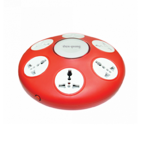 Ổ cắm 2m 6 lỗ 3 chấu Điện Quang ĐQ ESK 2R.106 màu đỏ