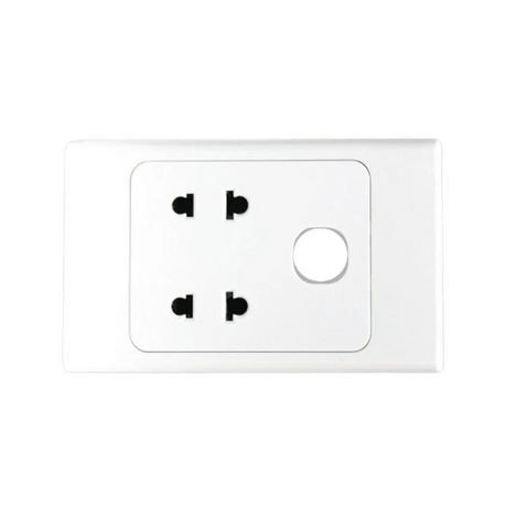 Ổ cắm đôi 2 chấu, 1 lỗ 16A MPE A20US2XN