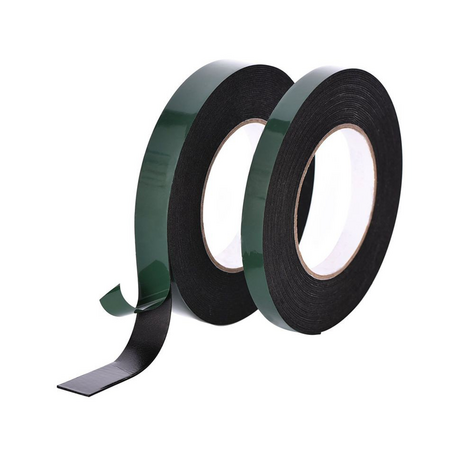 Băng keo 2 mặt xốp đen đế xanh King Tape 12x6M