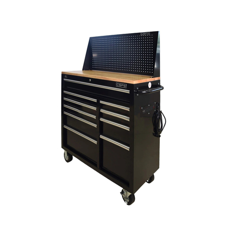 CSPS 104cm 10 drawer tool cabinet CSPS VNTC10410B13M with wooden surface