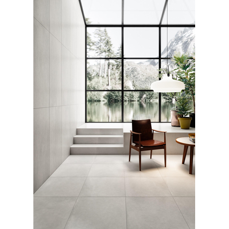 Gạch Vân Cement, Mờ, CASALGRANDE, R-EVOLUTION TOTAL WHITE 60*60 9MM