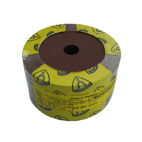 Fiber disc grinding disc CS561/P100/100x16mm Klingspor 326414