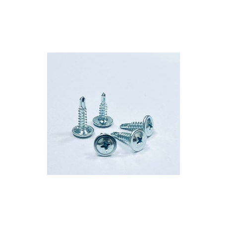 Vít đầu dẹt pake long đền tự khoan 4.2x25 đầu bằng D mạ trắng (1000 con/bịch)