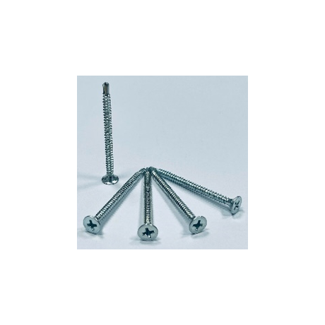 Vít đầu loa kèn tự khoan ren gỗ 3.5x25 nhiệt luyện mạ trắng (1000 con/bịch)