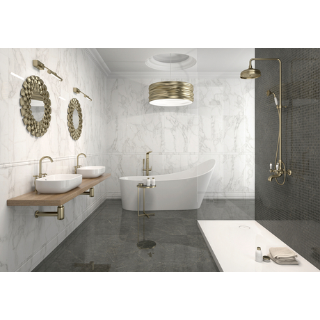Gạch vân đá Bóng CRYSTAL WHITE AZULEJO 25*80