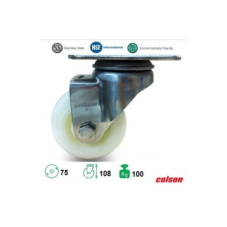 Bánh xe SS xoay nylon Ø75 x 32mm Colson 2-3356SS-254