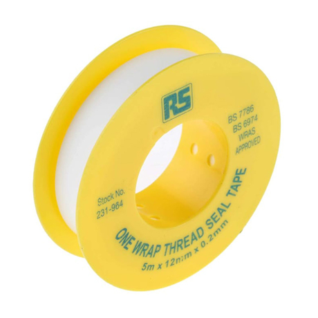 PTFE adhesive tape 12m, 12x0.2mm RS PRO 231964