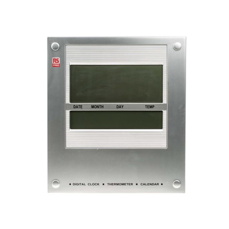 RS PRO 8111820 Silver Digital Wall Clock