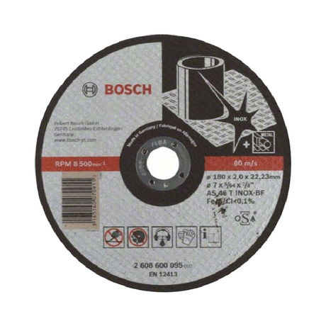 Stainless steel cutting stone 180x2x22.2mm BOSCH 2608600095