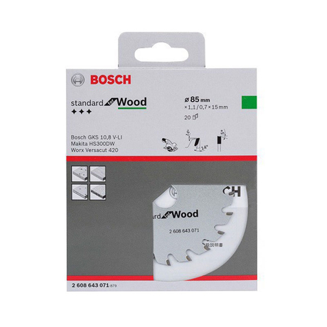 Lưỡi cưa gỗ 20 răng 85x15mm BOSCH 2608643071
