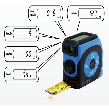 Koiss K4TM 5m electronic measuring tape, 40m laser with backlight