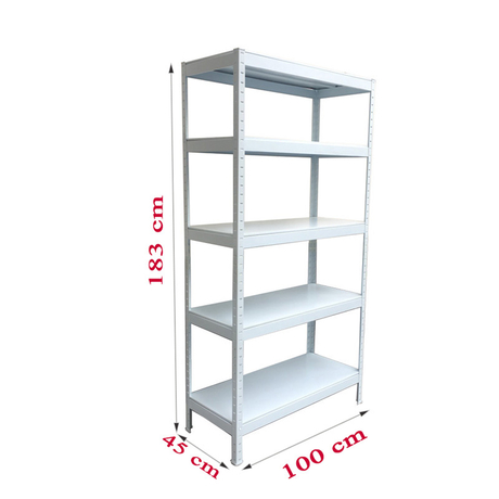 FABINA FBN10045183T 100cm white steel 5-panel shelf