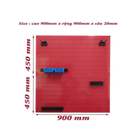 Red Pegboard Double Mesh Panels with Hanging Accessories FABINA FBNVL9090RPK - 2 Panels