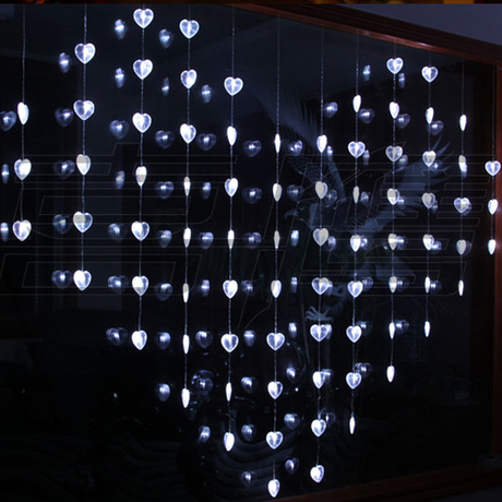 5m long decorative LED string lights, 20 battery-operated heart bulbs