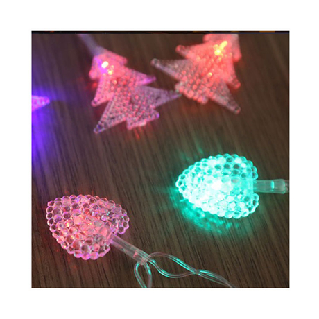 5m long decorative LED string lights, 20 battery-operated heart bulbs