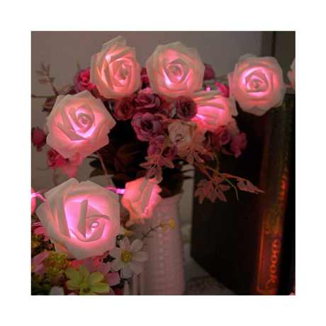 5m long decorative LED string lights, 20 color changing rose shaped bulbs, battery operated