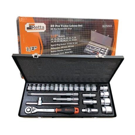 Bộ cần lực, đầu nối 25 chi tiết 1/2 inch Retta  RLT2503