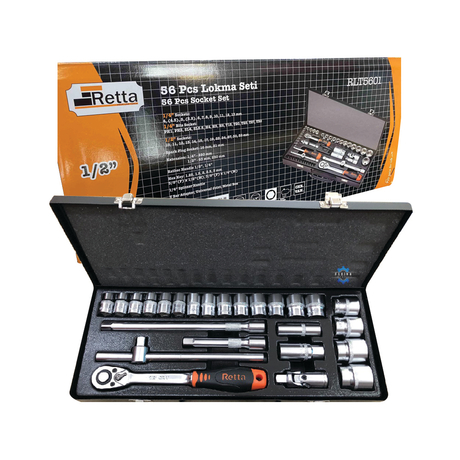 Retta RLT5601 55-piece 1/2 inch impact wrench and connector set