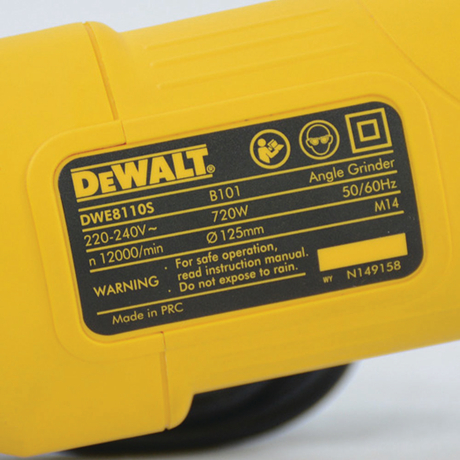 Dewalt DWE8110S-B1 720W 125mm blade angle grinder slide switch