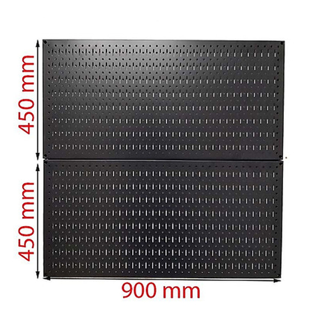FABINA FBNVL9090B Double Pegboard Wall-mounted Grid - 2 Black Panels
