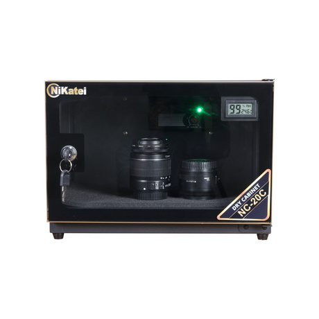 Nikatei NC-20C 20 liter anti-humidity cabinet with gold-plated aluminum border