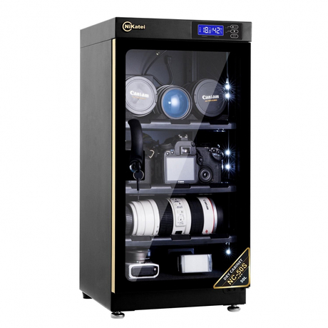 Tủ chống ẩm 50 lít Nikatei NC-50S Viền Nhôm Mạ Vàng