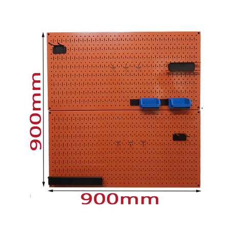 Pegboard double grid with hanging accessories FABINA FBNVL9090ORPK - 2 orange panels