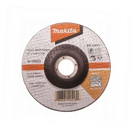 Thin cutting wheel for stainless steel/steel MAKITA D-18823 125x1.6x22.23 WA46S B