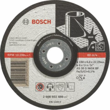 Stainless steel cutting stone 150x1.6x22mm Bosch 2608603405