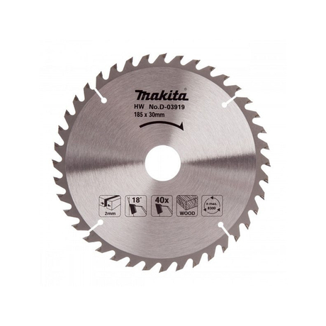 Alloy saw blade 185x30mm 40T MAKITA D-03919