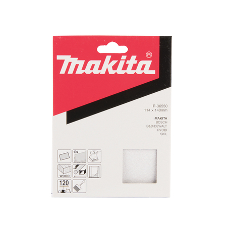 Giấy chà nhám 114x140 cỡ hạt 120 MAKITA P-36550 (10cái)
