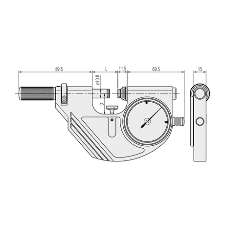 Panme đo ngoài đồng hồ 0-25mm Mitutoyo 523-121