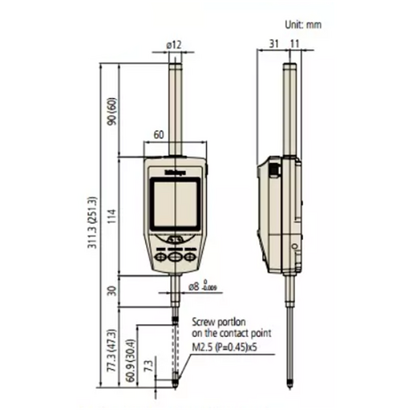 Mitutoyo 543-562E 30.4mm digital dial watch